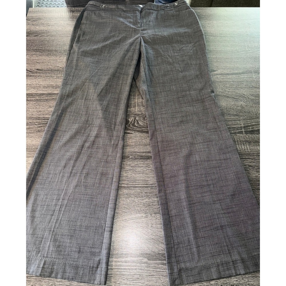 New York & Company Gray Stretch Flare Dress Pants Womens Size 12 Average Office